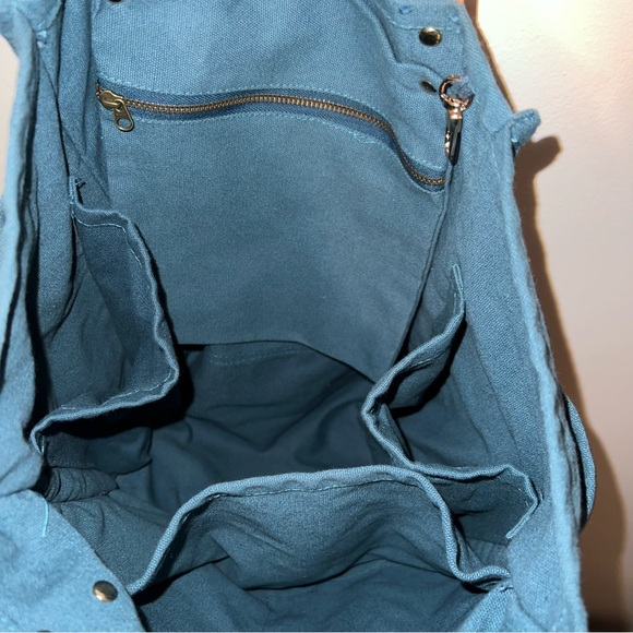 FEED Projects Canvas Market Tote Sea Blue. Excellent condition - Picture 4 of 8
